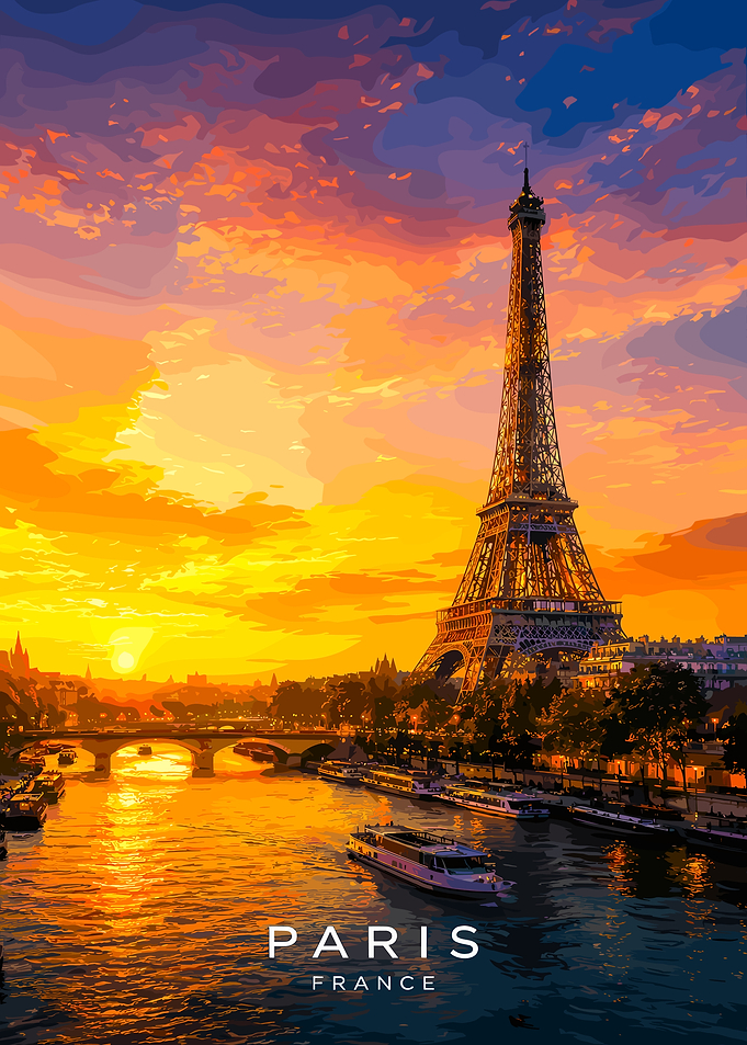 Paris Eiffel Tower Sunset