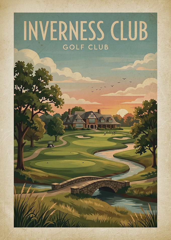 Inverness Golf Club Vintage Poster