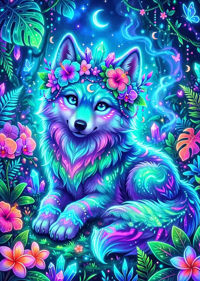 Magical Wolf in Enchanted Forest