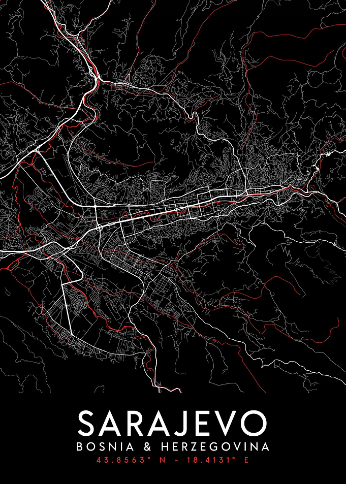 Sarajevo Dark Map