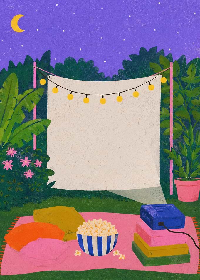 Outdoor Movie Night Setup