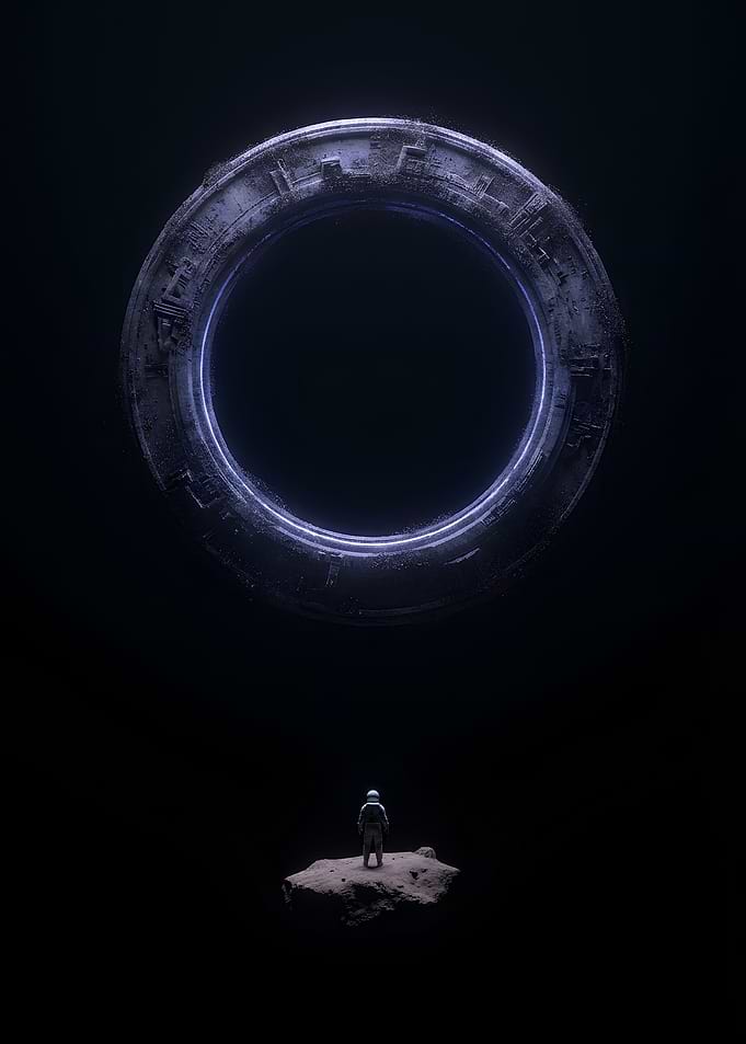Astronaut and Stargate in Space