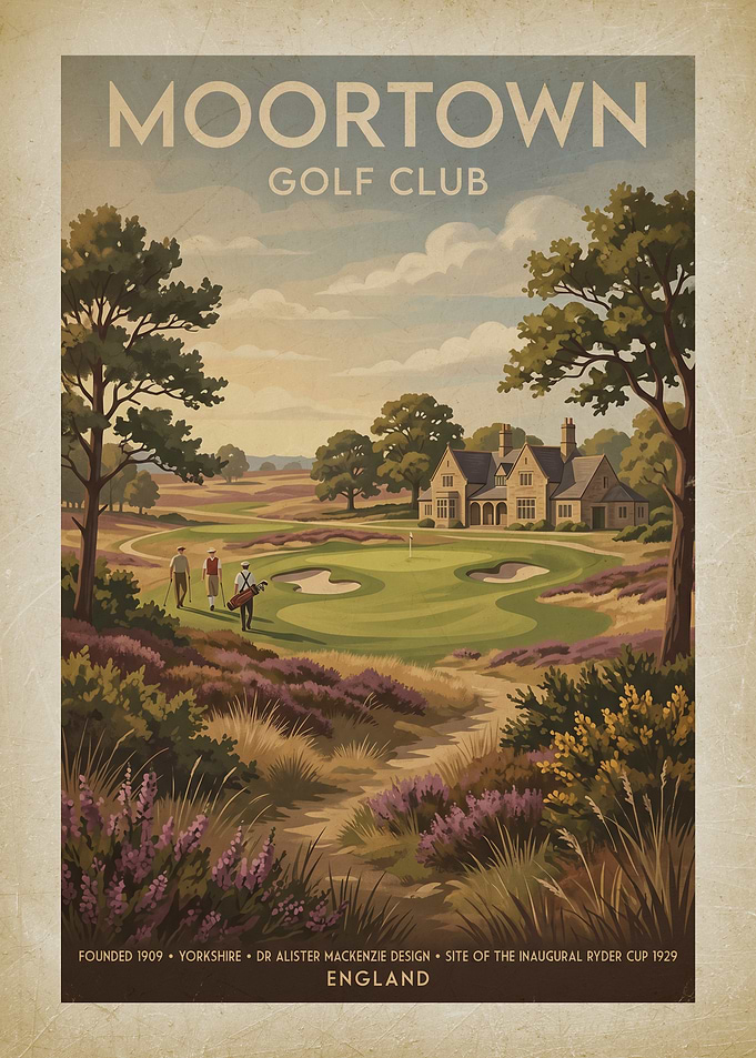 Moortown Golf Club Vintage Poster