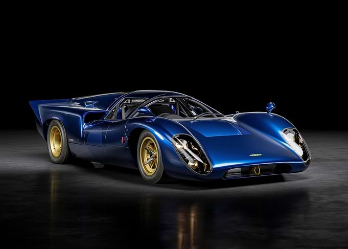 Blue vintage race car