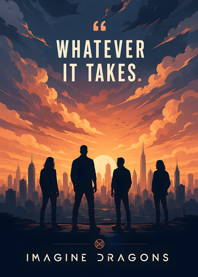 Imagine Dragons Cityscape Sunset