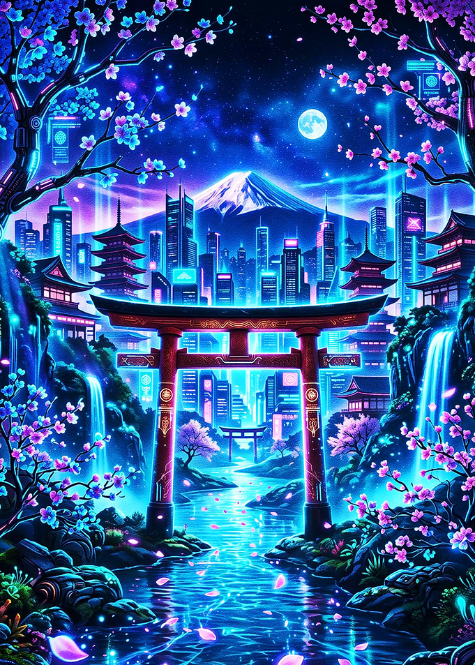 Cyberpunk Japanese Landscape