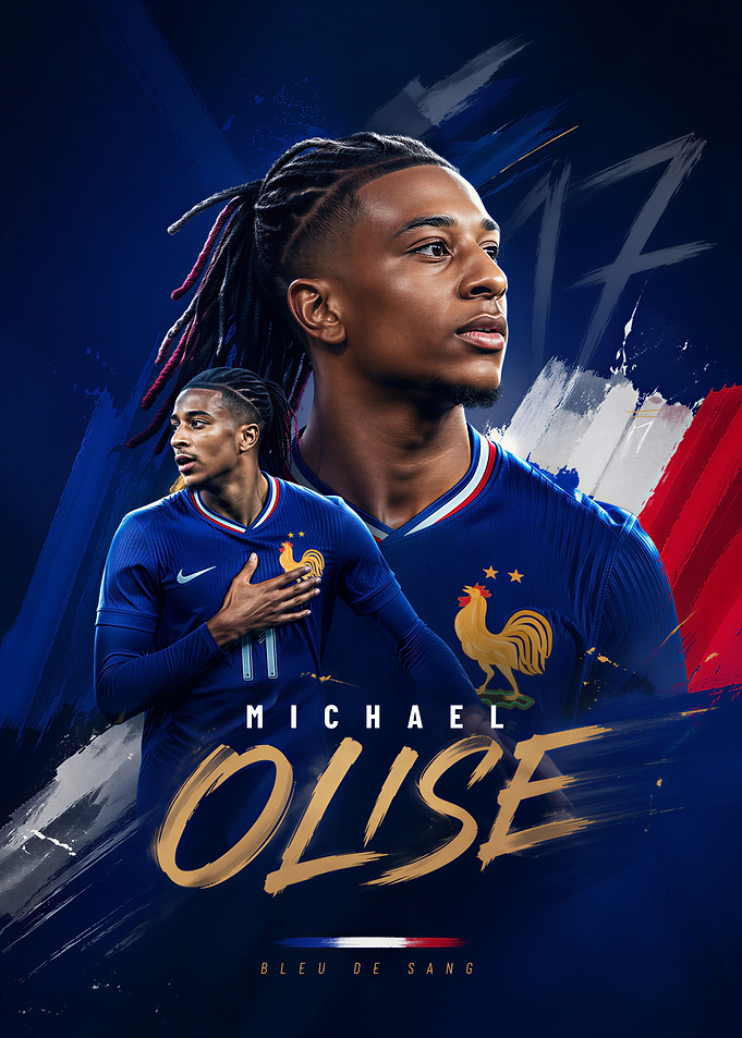 Michael Olise France Football Poster
