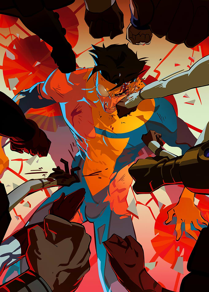 Invincible beaten by multiple fists