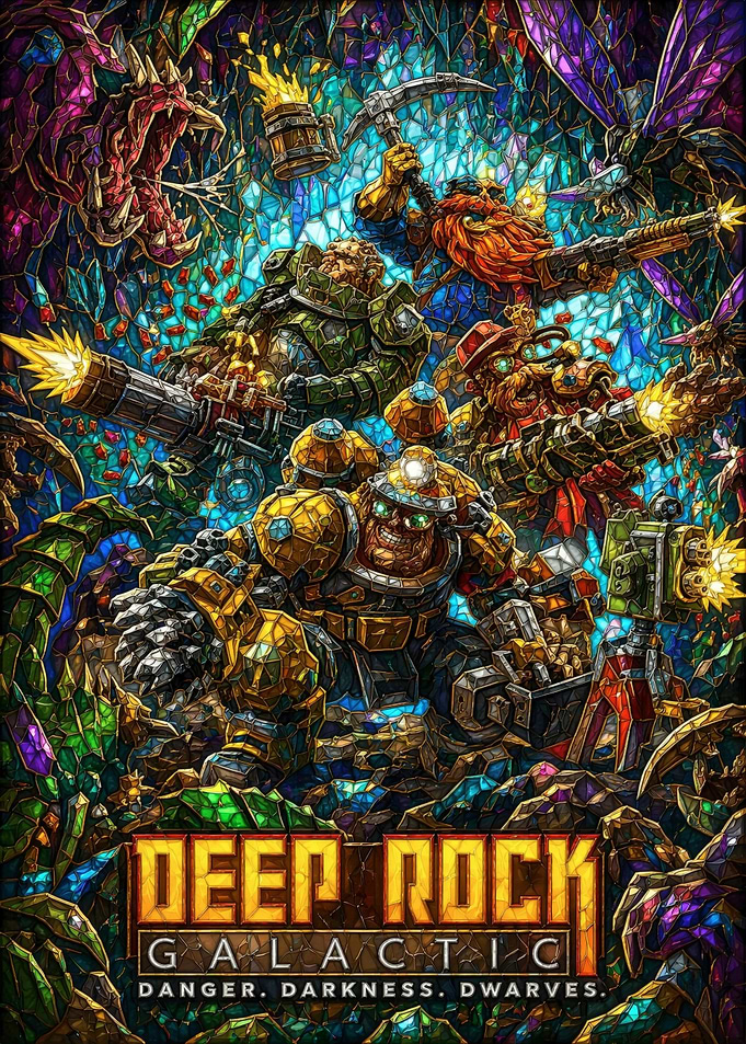 Deep Rock Galactic Stained Glass Art