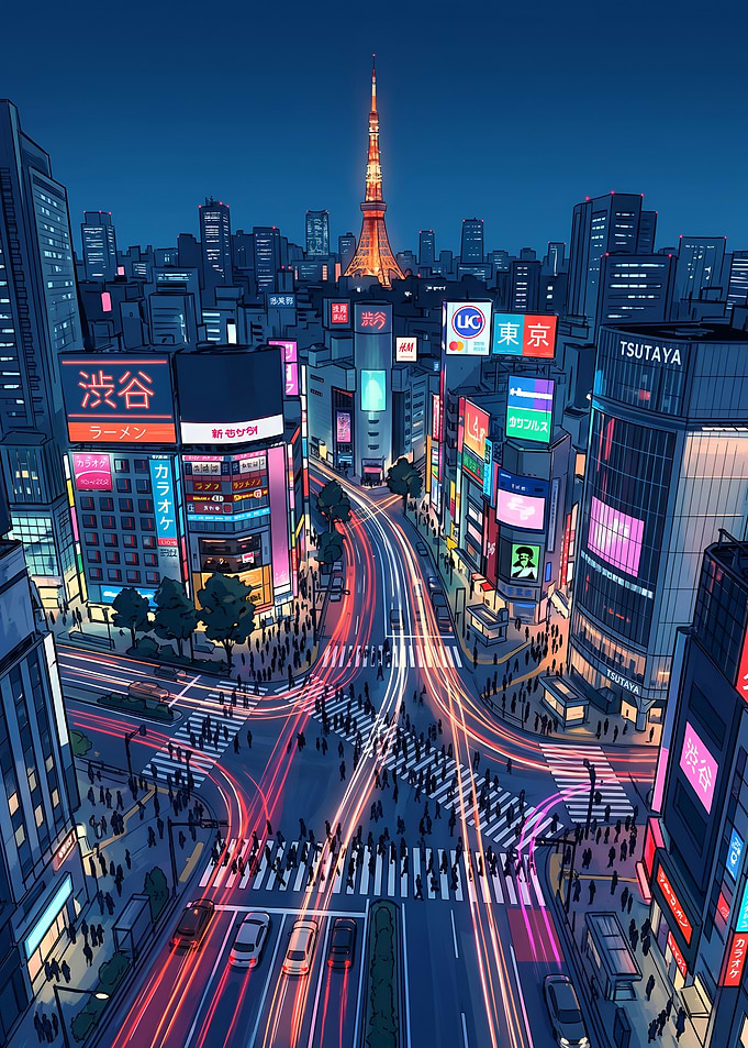 Illumination of the Tokyo Crossing