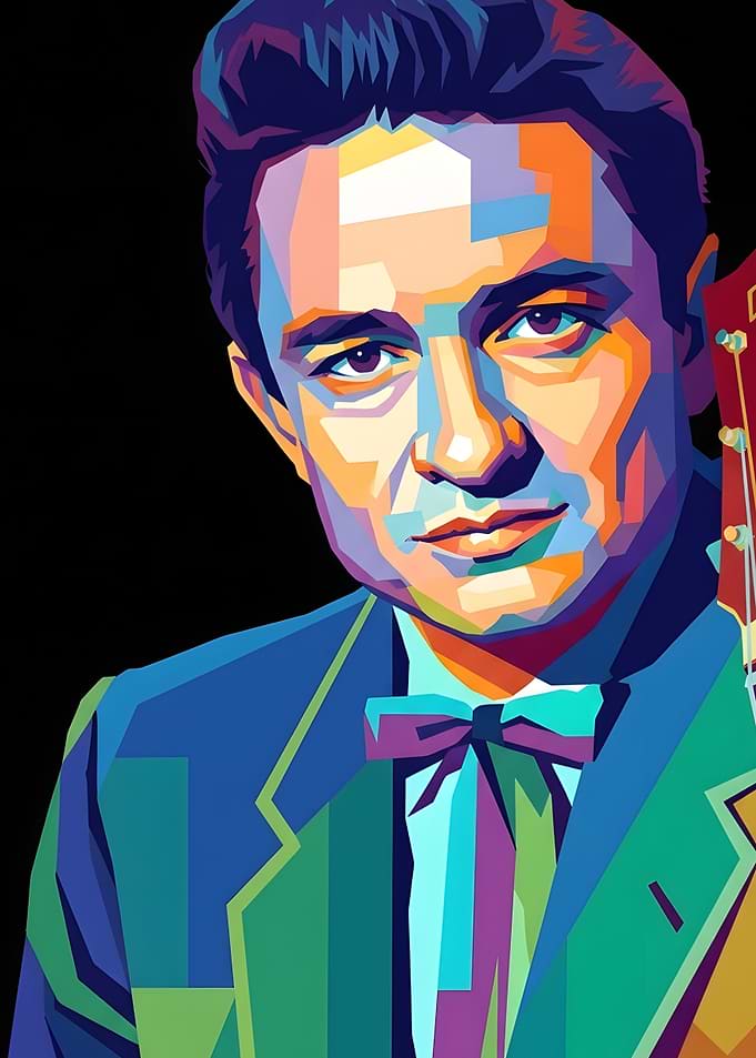 Johnny Cash Pop Art Portrait