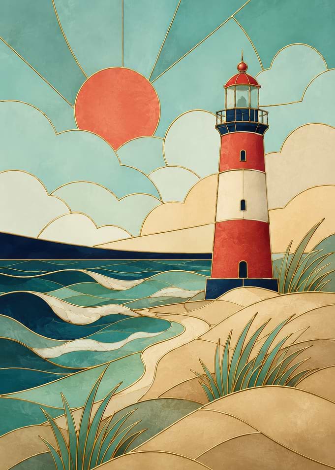 Art Deco Lighthouse on the Coast