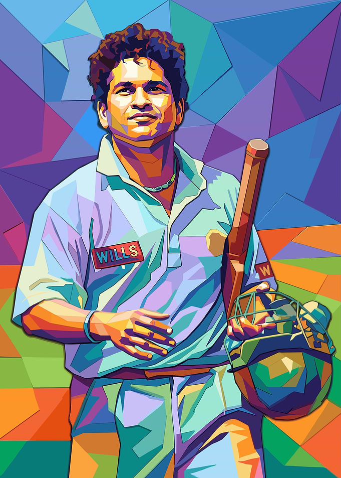 Sachin Tendulkar Pop Art Portrait
