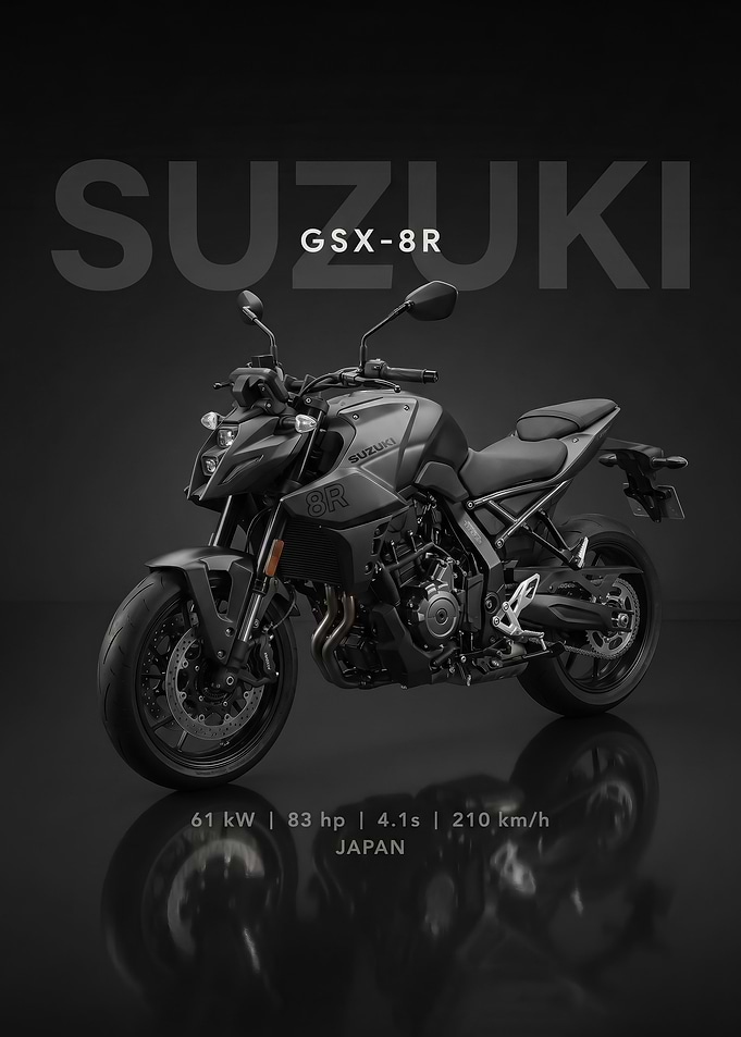A sleek Suzuki GSX-8R Motorcycle poster