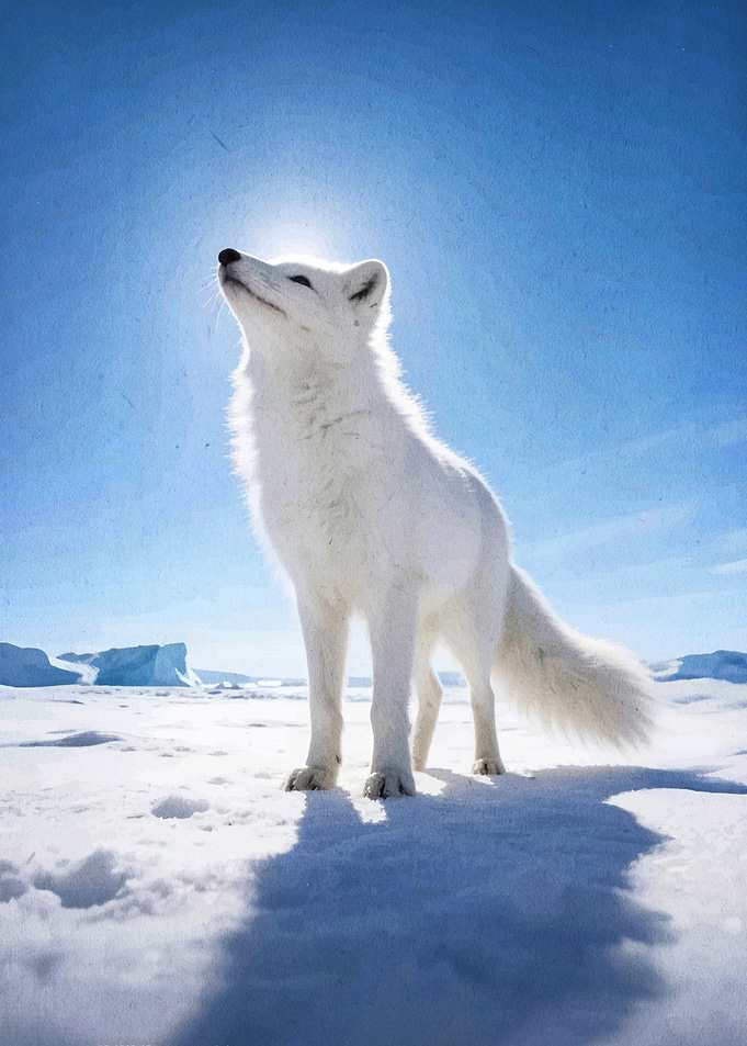 Arctic Fox in Snowy Landscape