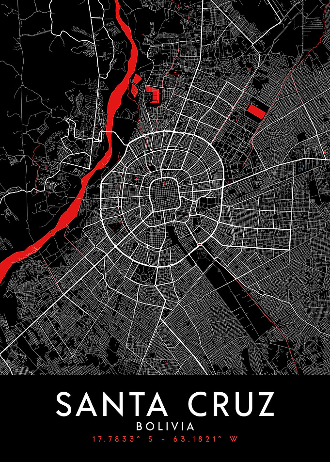 Santa Cruz de la Sierra Dark Map