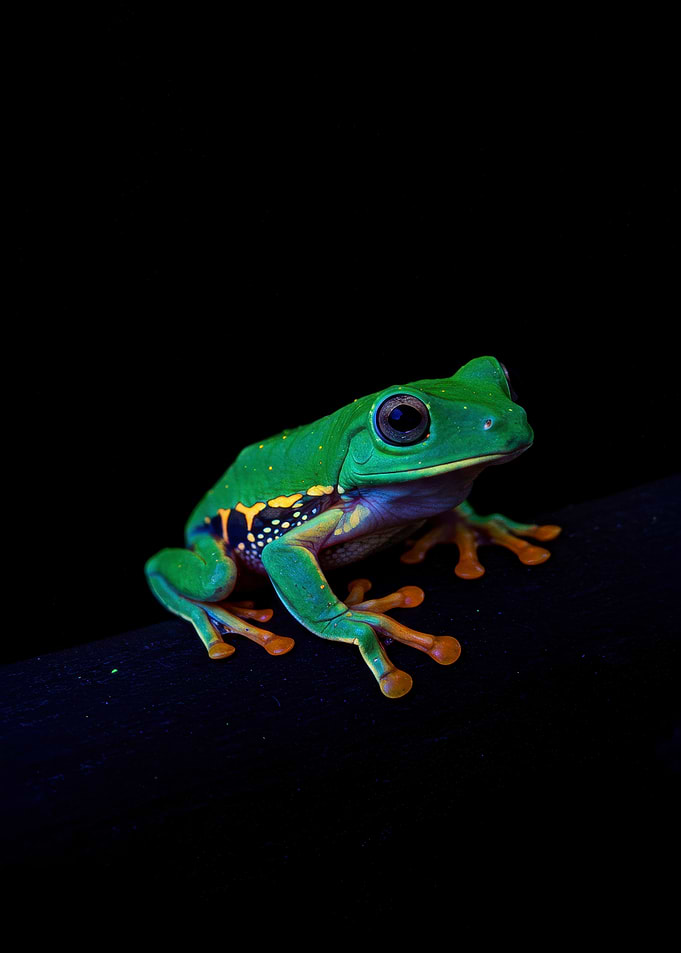 Green Tree Frog with Orange Feet
