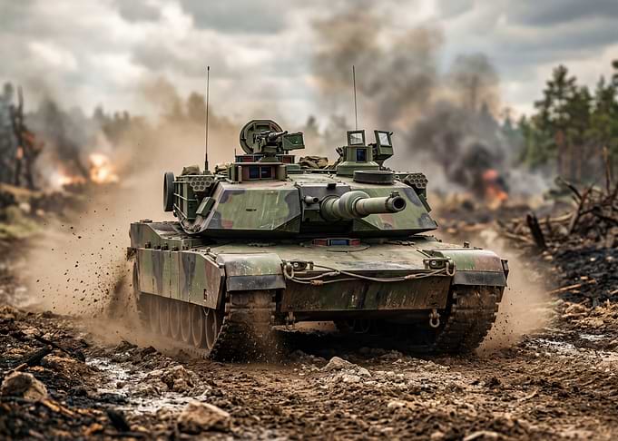 Tank in a Battlefield
