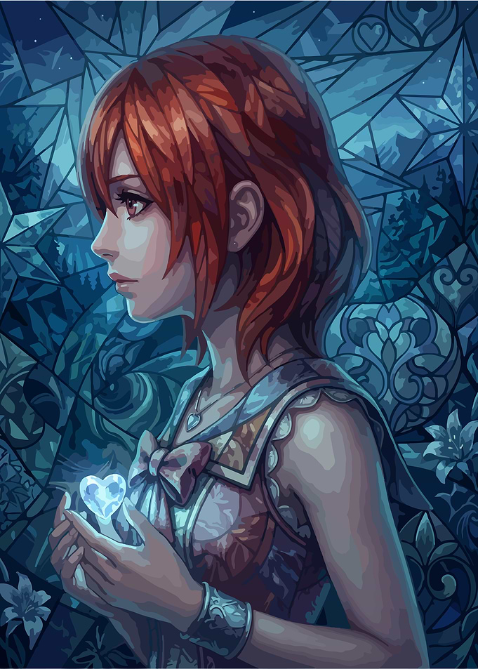 Kingkom Hearts Holding a Glowing Heart