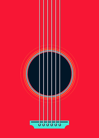Close-up of a Red Acoustic Guitar