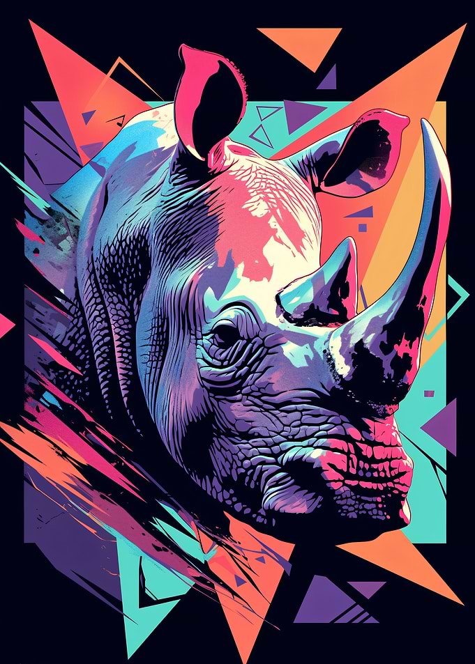 Rhinoceros Pop Art Portrait