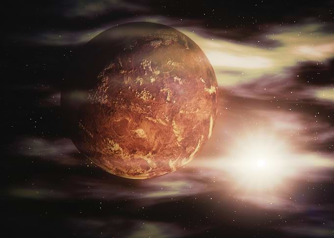 Fiery Planet in Nebula