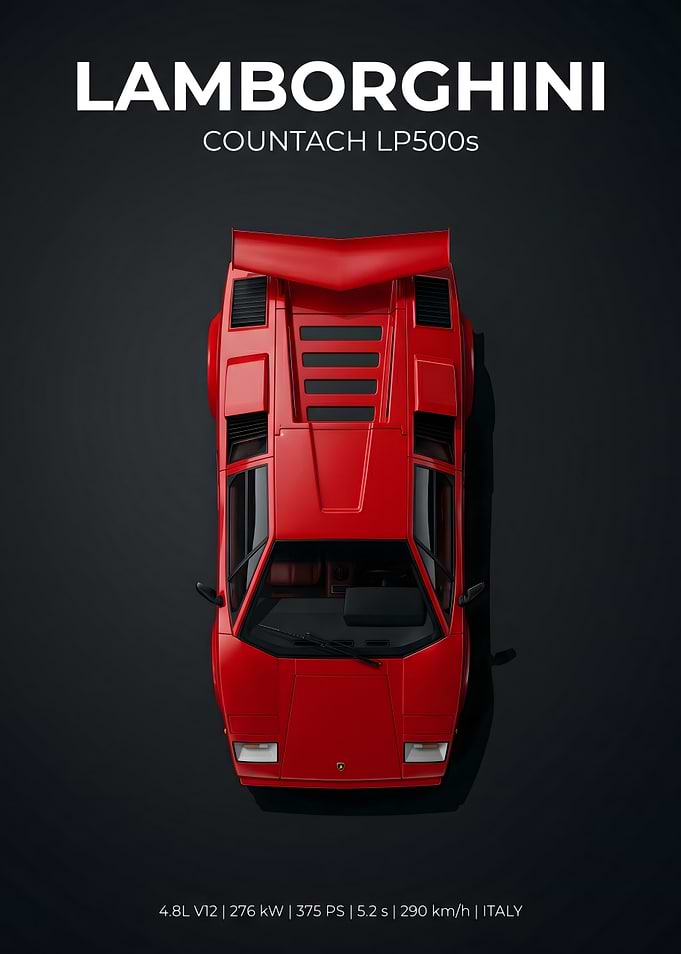 Lamborghini Countach LP500s Top View