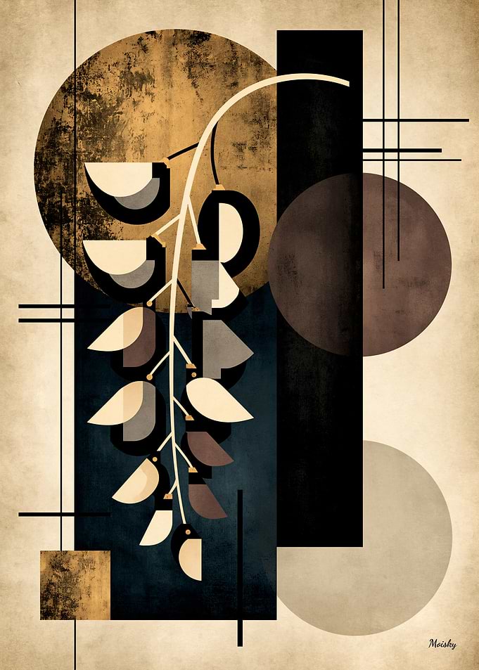 Golden Japandi Fuji No. 26 – Japanese Wisteria Wall Art