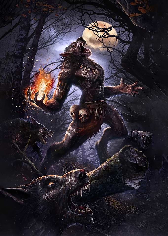 Werewolf Howling at the Moon