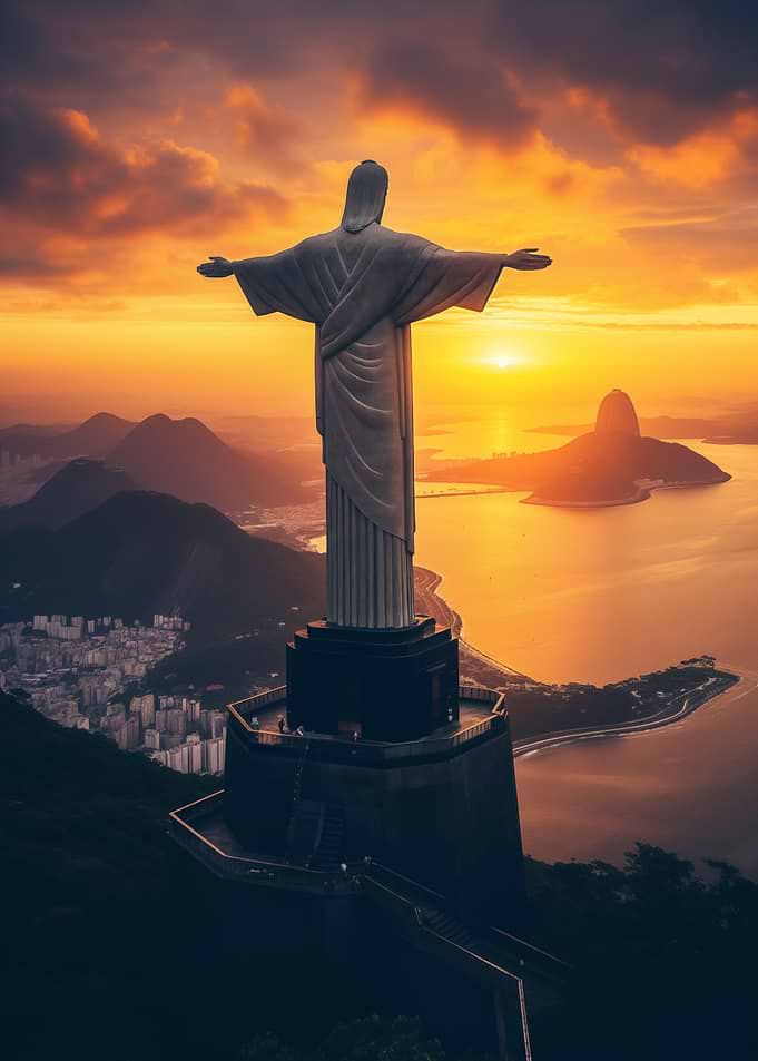 Christ the Redeemer at Sunset