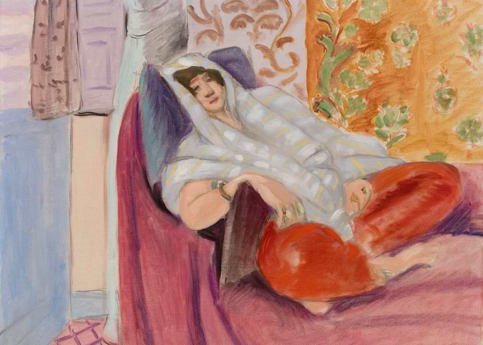 Woman in a Veil on a Sofa