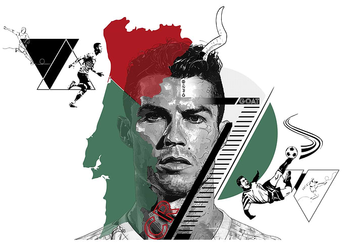 Cristiano Ronaldo 'GOAT' Portrait