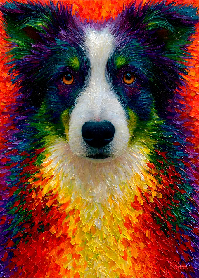 Vibrant Border Collie Portrait
