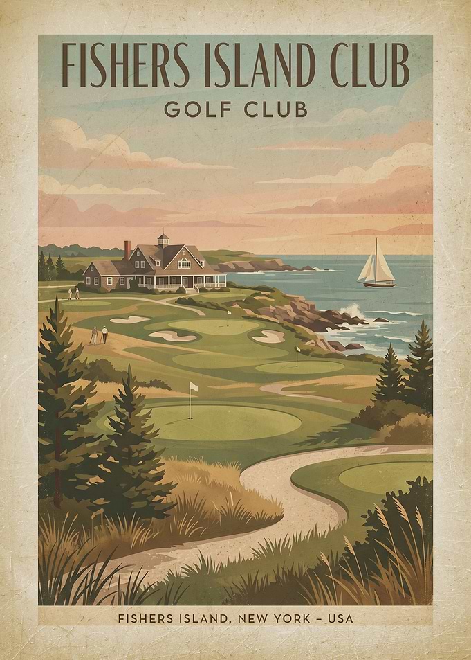 Fishers Island Golf Club Vintage Poster