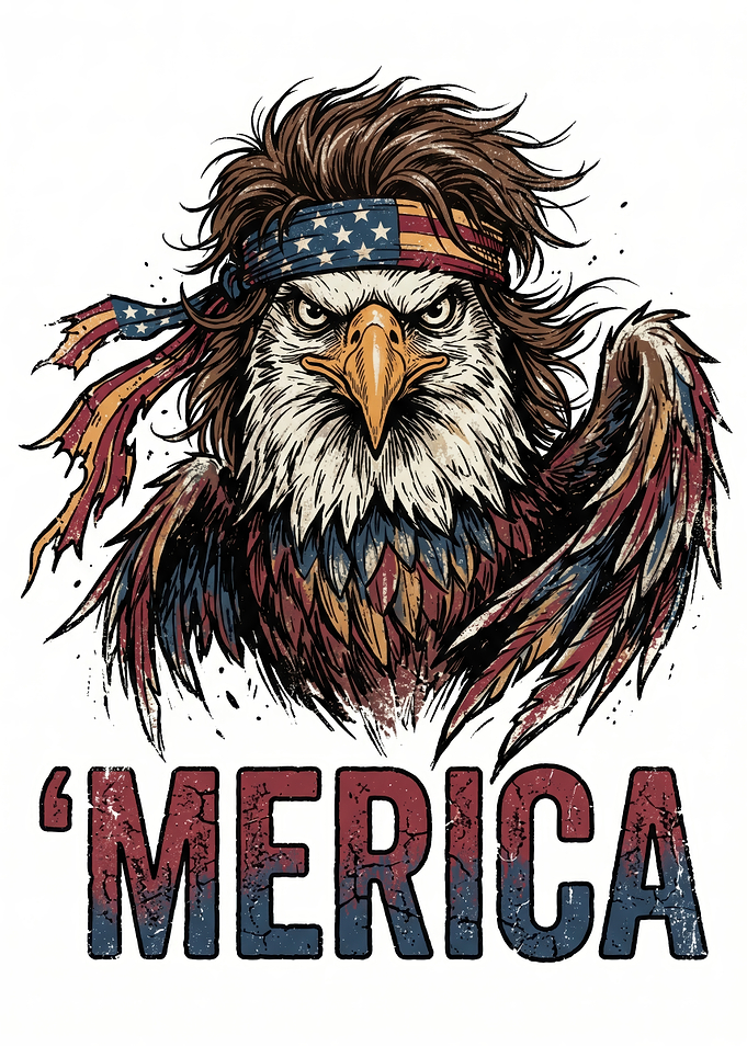 4th of july Patriotic Eagle with 'Merica Text