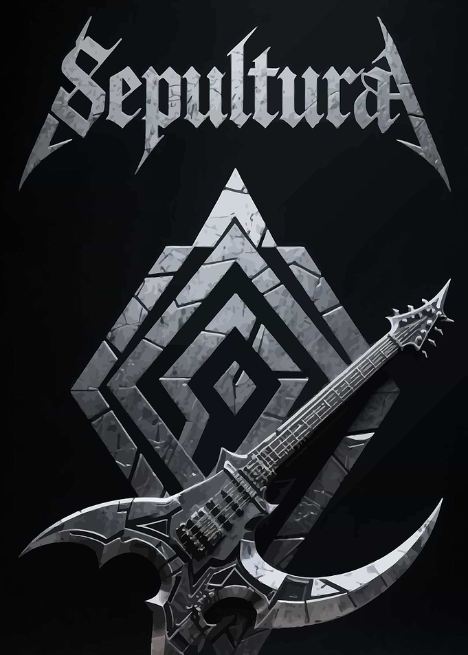 Sepultura Logo with Guitar