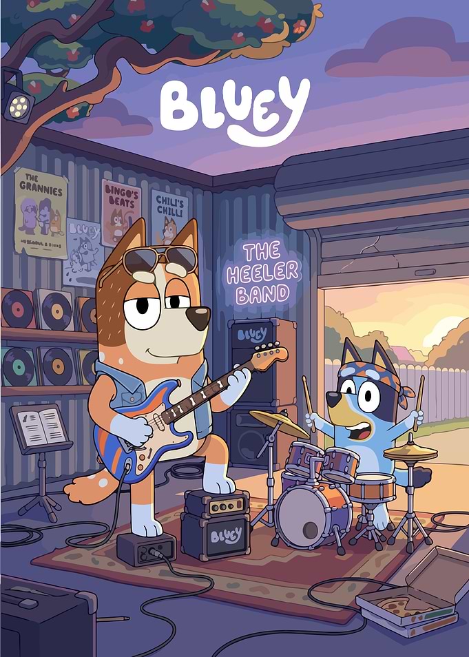 Bluey and Bingo Rock Out
