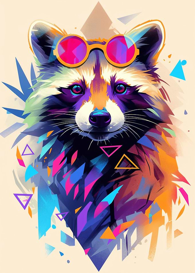 Cool Raccoon with Sunglasses