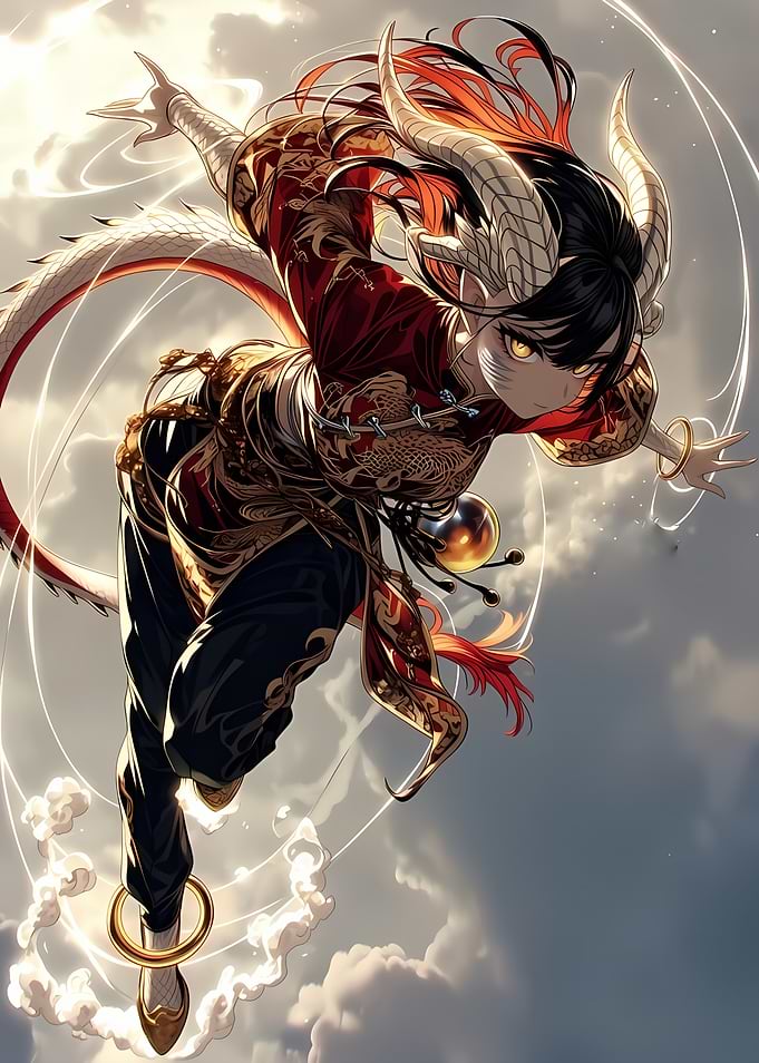 Dragon Girl in Traditional Attire