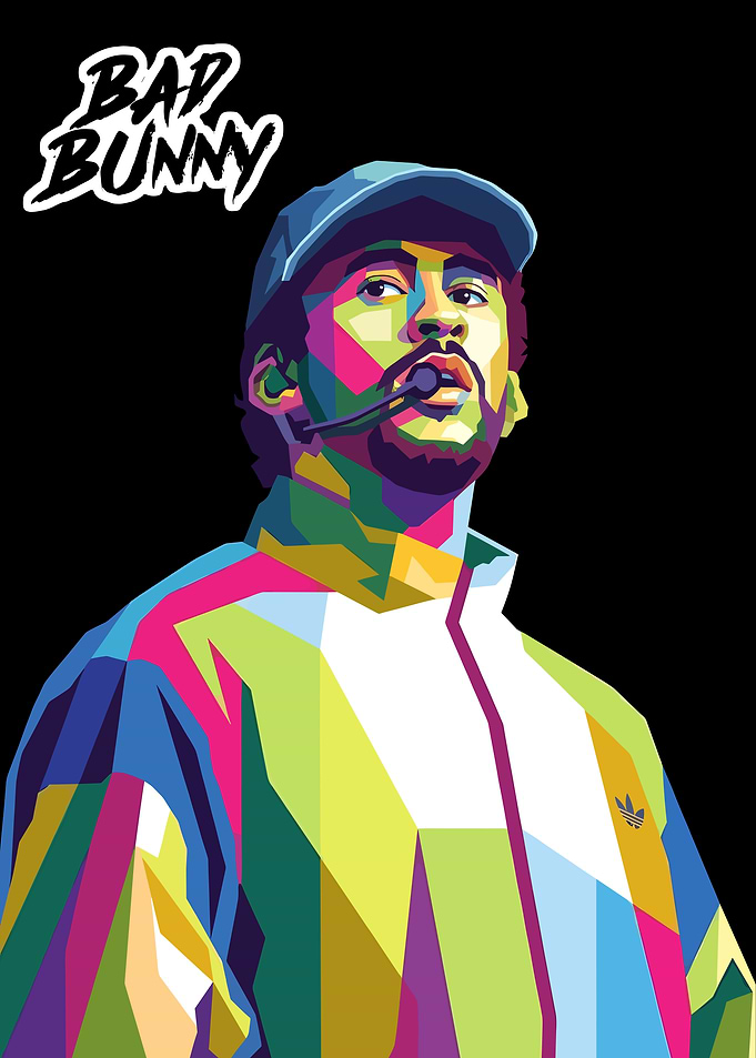 Bad Bunny Pop Art Portrait