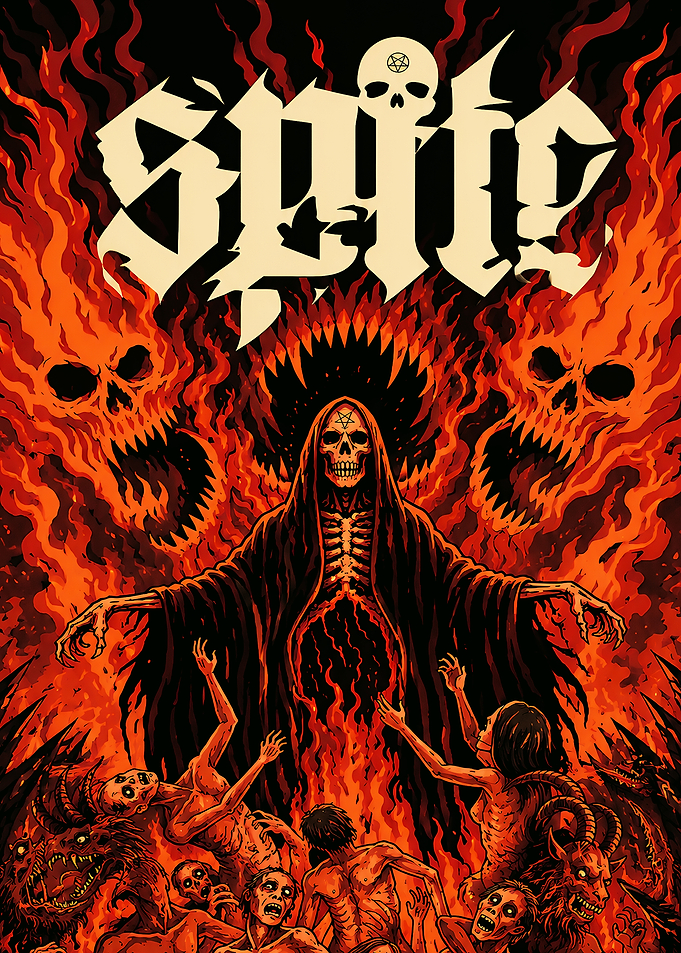 Spite Skeleton Grim Reaper Fire Skulls