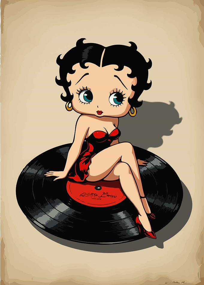 Betty Boop on a Vinyl Record