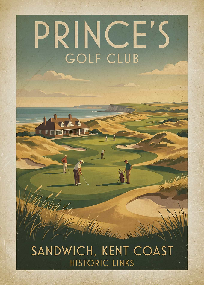 Prince's Golf Club Vintage Poster