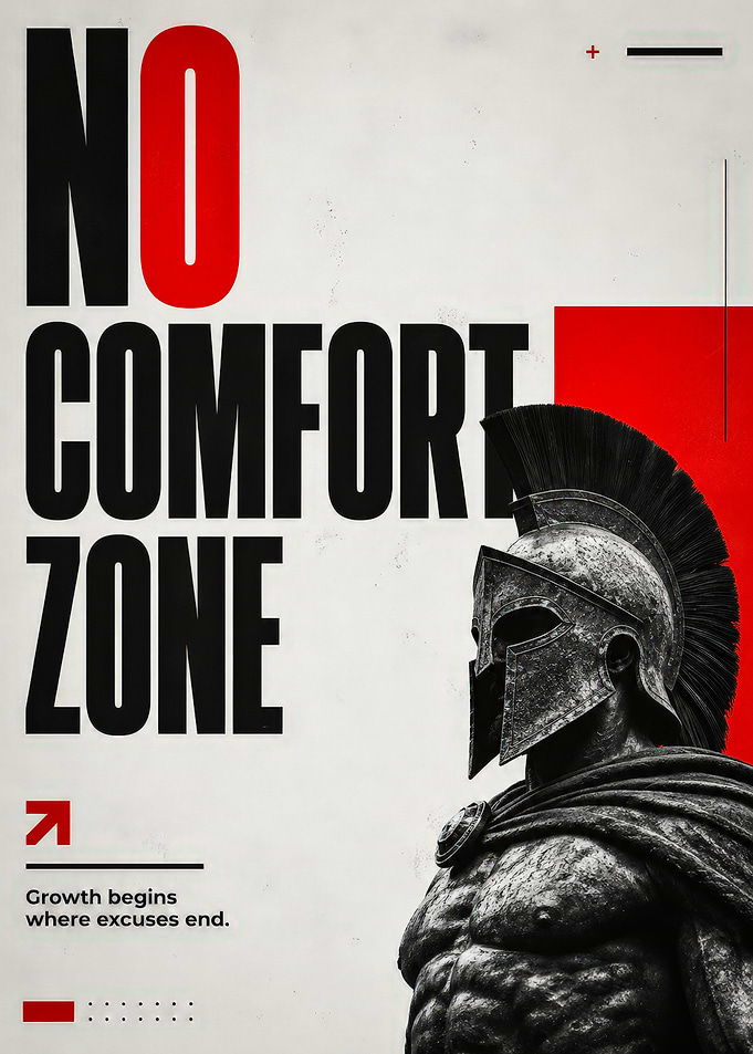 No Comfort Zone Spartan Poster