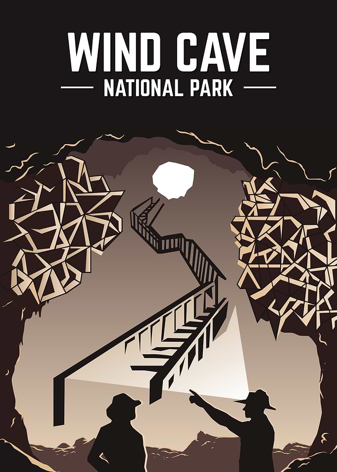 Wind Cave National Park Vintage Poster