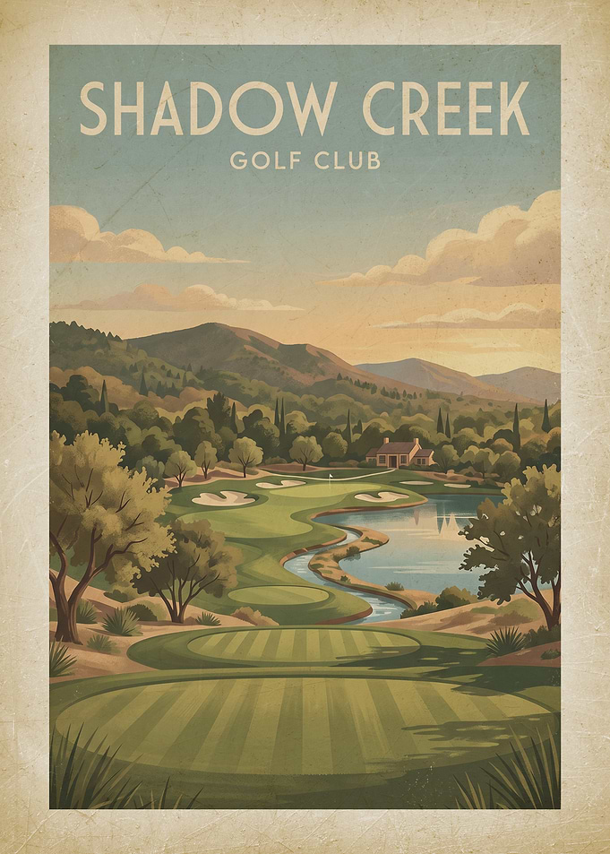 Shadow Creek Golf Club Vintage Poster