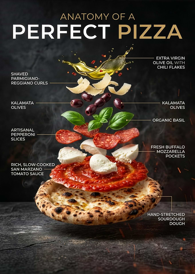 Anatomy of a Perfect Pizza | Gourmet Italian Pizza Wall Art