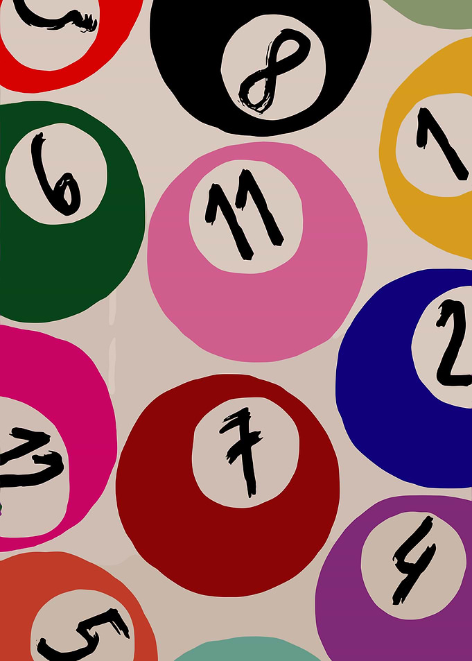 Colorful Billiard Balls with Numbers