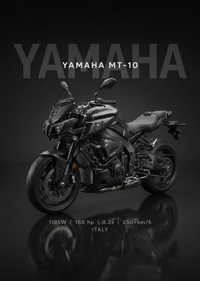 A sleek black Yamaha MT-10 Motorcycle