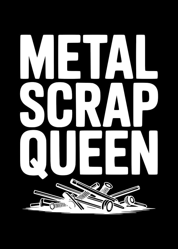 Metal Scrap Queen Text Art